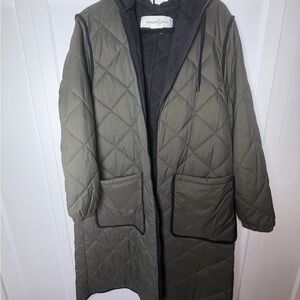 Treasure and Bond Olive Quilted Women's Coat